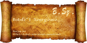 Bobál Szergiusz névjegykártya